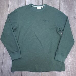 Scotch & Soda T-Shirt Mens Large Green Long Sleeve Slub Cotton Crewneck